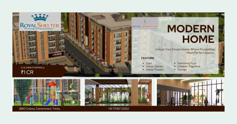 2 BHK Apartment 1241 Sq.ft. for Sale in Cantonment, Tiruchirappalli