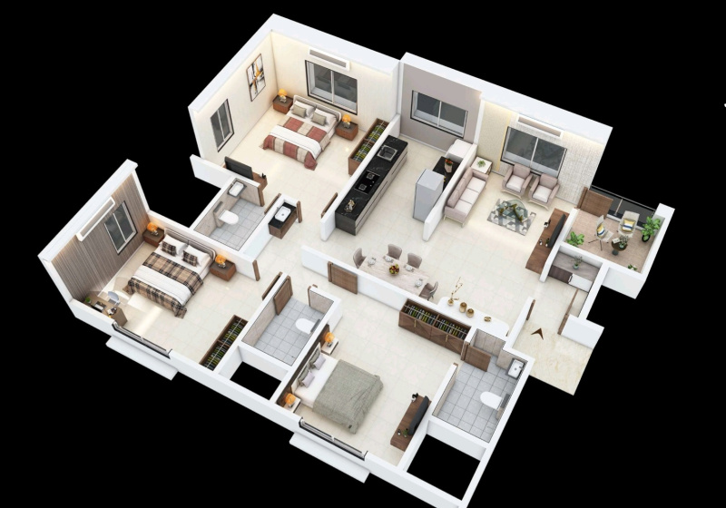 3 BHK Apartment 1536 Sq.ft. for Sale in Right Bhusari, Kothrud, Pune
