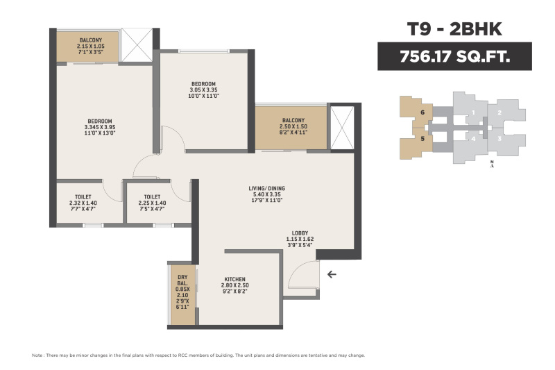 2 BHK Apartment 756 Sq.ft. for Sale in Kharadi, Pune