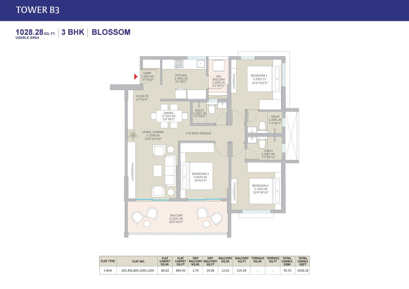 3 BHK 1287 Sq.ft. Apartment for Sale in Wagholi, Pune