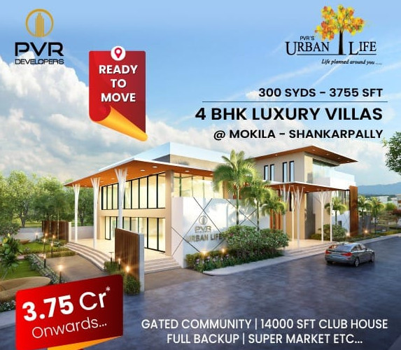 4 BHK Villa 3788 Sq.ft. for Sale in Mokila, Hyderabad
