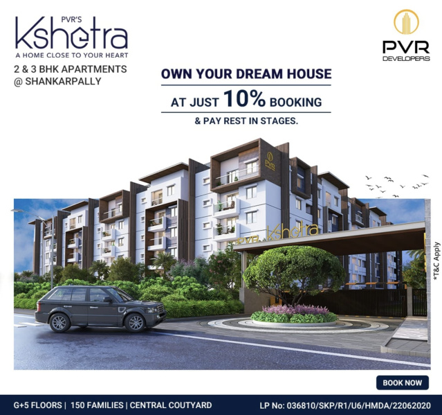 2 BHK 987 Sq.ft. Apartment for Sale in Shankarpally, Rangareddy