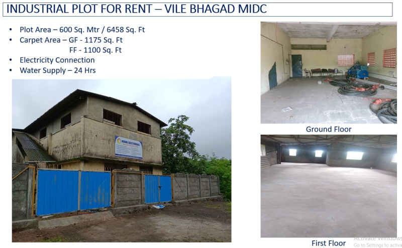  Factory 6458 Sq.ft. for Rent in Vile Bhagad MIDC, Raigad