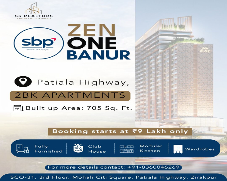 2 BHK Apartment 705 Sq.ft. for Sale in Banur, Mohali