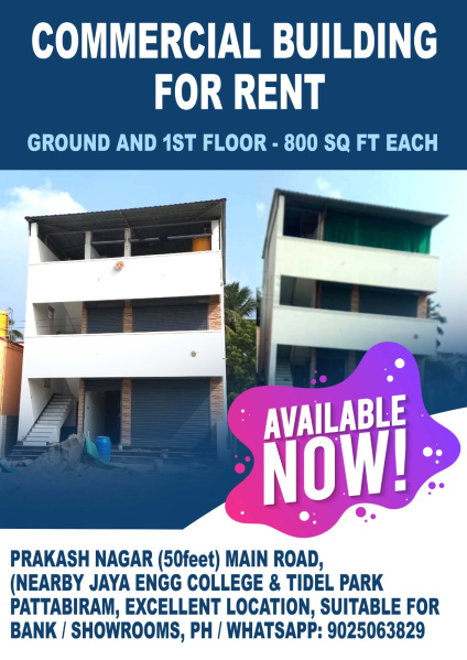  Showroom 760 Sq.ft. for Rent in Anthony Nagar, Thiruninravur, Chennai