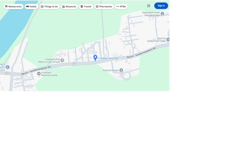  Commercial Land 1895 Sq.ft. for Sale in Nemili, Vellore