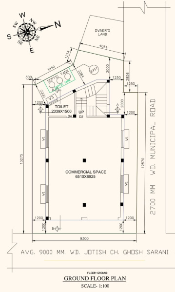  Office Space 1700 Sq.ft. for Rent in Chinsurah, Hooghly