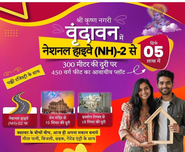  Residential Plot 900 Sq.ft. for Sale in NH-19, Vrindavan