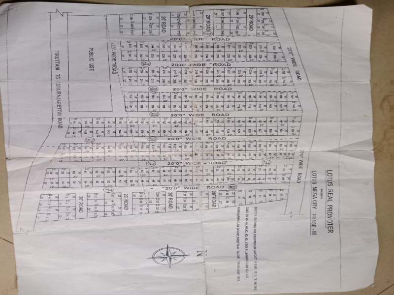  Residential Plot 1200 Sq.ft. for Sale in Tiruttani, Thiruvallur
