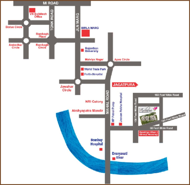 2 BHK Apartment 1010 Sq.ft. for Sale in Jagatpura, Jaipur