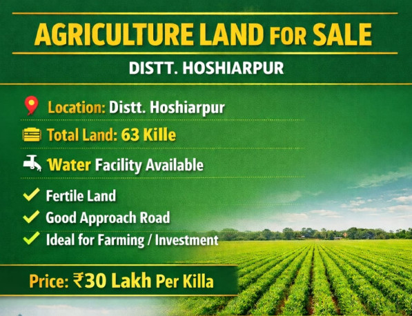  63 Acre Agricultural/Farm Land for Sale in Dasuya, Hoshiarpur