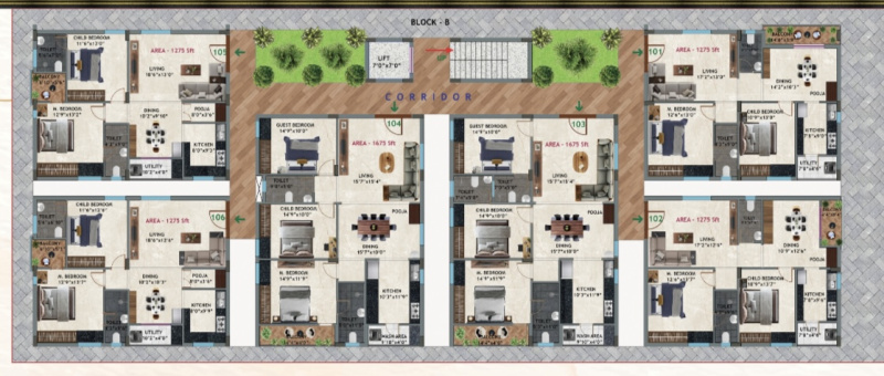 2 BHK 1275 Sq.ft. Apartment for Sale in STV Nagar, Tirupati