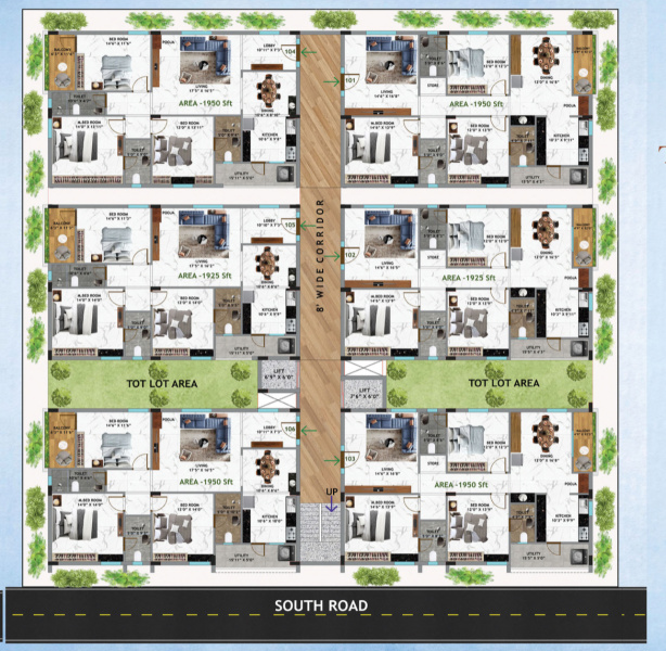 3 BHK 1950 Sq.ft. Apartment for Sale in STV Nagar, Tirupati