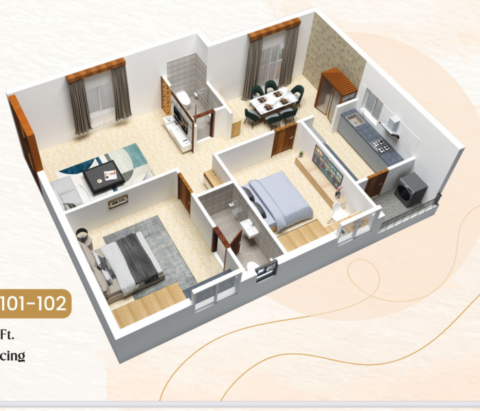 3 BHK 1950 Sq.ft. Apartment for Sale in STV Nagar, Tirupati