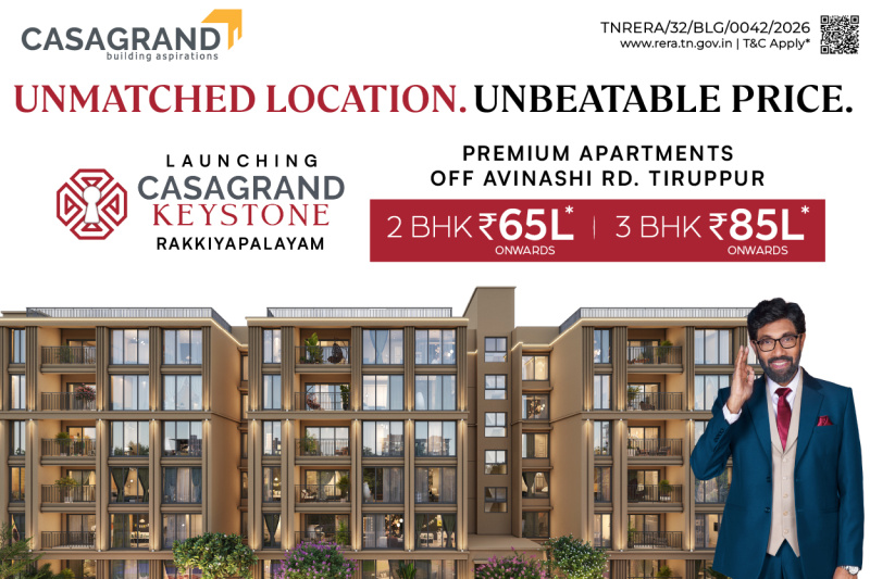 3 BHK 1576 Sq.ft. Apartment for Sale in Avinashi Road, Tirupur