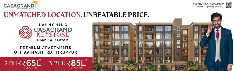 2 BHK 1167 Sq.ft. Apartment for Sale in Avinashi Road, Tirupur