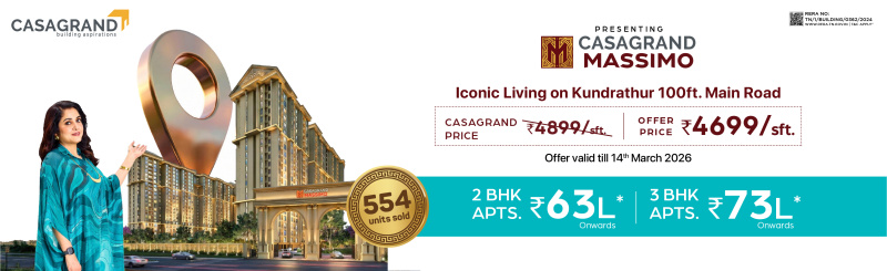 3 BHK 1331 Sq.ft. Apartment for Sale in Kundrathur, Chennai