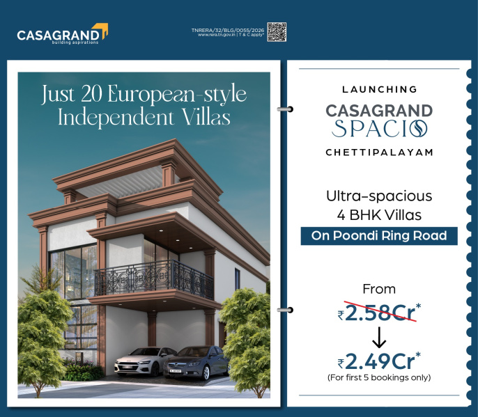 4 BHK 3458 Sq.ft. Villa for Sale in Chettipalayam, Tirupur