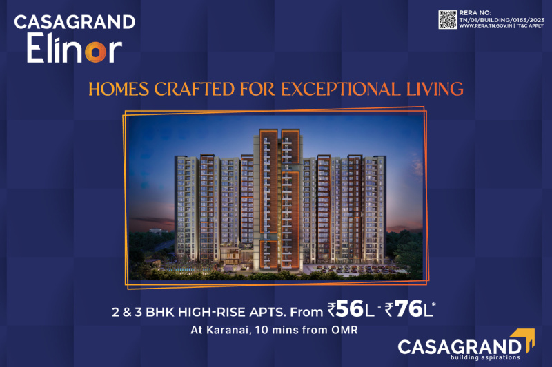 3 BHK 1611 Sq.ft. Apartment for Sale in Thalambur, Chennai