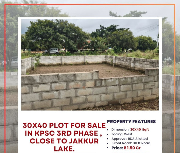  1200 Sq.ft. Residential Plot for Sale in Jakkur, Bangalore