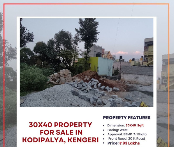  1200 Sq.ft. Residential Plot for Sale in Kodipalya, Bangalore
