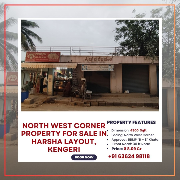  4900 Sq.ft. Commercial Land for Sale in Harsha Layout, Kengeri, Bangalore