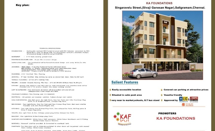 3 BHK 1171 Sq.ft. Apartment for Sale in Saligramam, Chennai