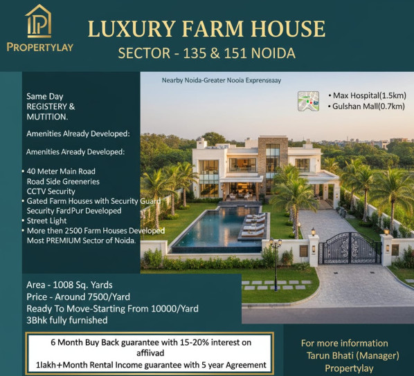 3 BHK 1008 Sq. Yards Farm House for Sale in Sector 151 Noida