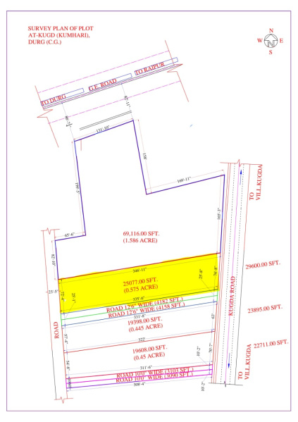  25500 Sq.ft. Commercial Land for Rent in Kumhari, Durg