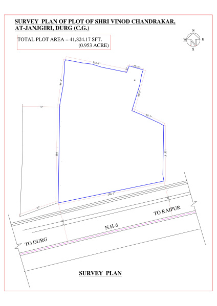  42600 Sq.ft. Commercial Land for Rent in Janjgiri, Bhilai, Durg