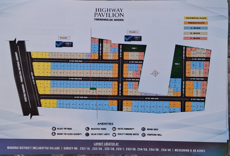  6 Acre Residential Plot for Sale in Thirumangalam, Madurai