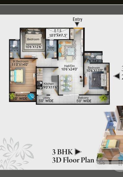 3 BHK 1400 Sq.ft. Apartment for Sale in Sarkanda, Bilaspur