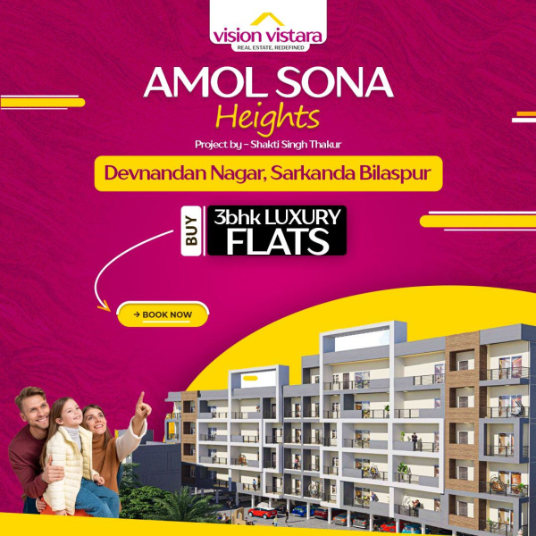 3 BHK 1400 Sq.ft. Apartment for Sale in Sarkanda, Bilaspur