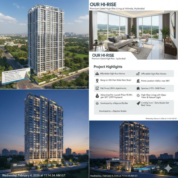 3 BHK 1750 Sq.ft. Apartment for Sale in Kolluru, Hyderabad