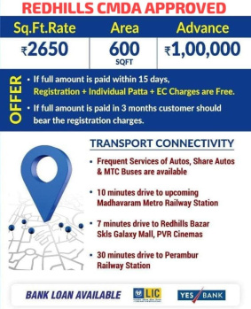 Residential Plot for Sale in Red Hills, Chennai