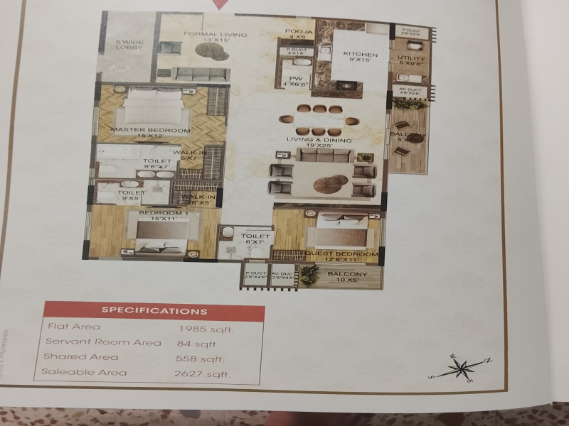 3 BHK 2600 Sq.ft. Apartment for Sale in Hebbal, Bangalore