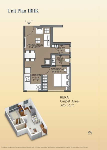 1 BHK 387 Sq.ft. Apartment for Sale in Akurli Road Kandivali East, Mumbai