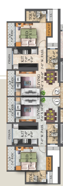 1 BHK 541 Sq.ft. Apartment for Sale in Ramdev Park, Mira Road East, Mumbai