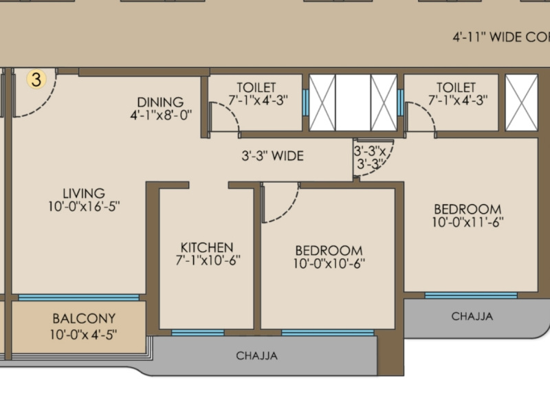 2 BHK 827 Sq.ft. Apartment for Sale in Mira Road East, Mumbai