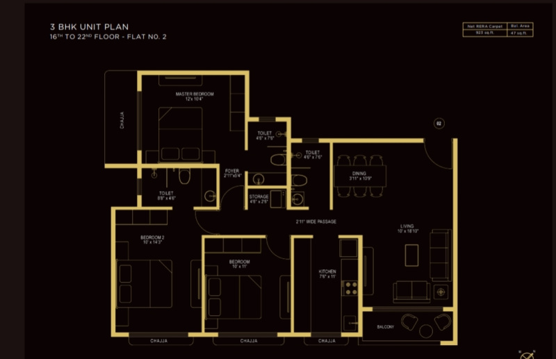 3 BHK 970 Sq.ft. Apartment for Sale in Dindoshi, Malad East, Mumbai