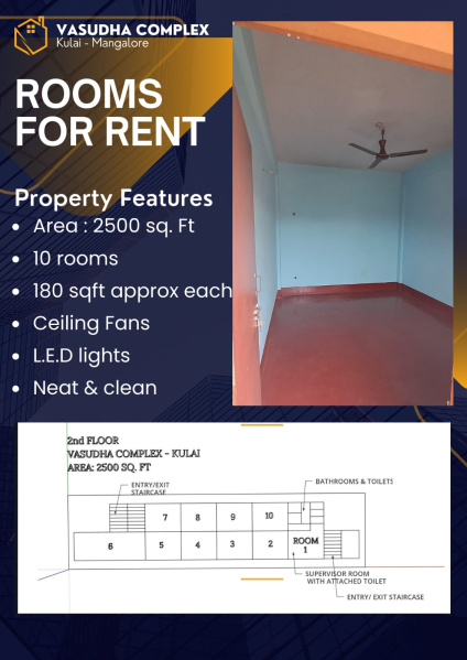  2500 Sq.ft. Builder Floor for Rent in Kulai, Mangalore
