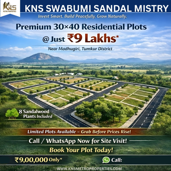  1200 Sq.ft. Agricultural/Farm Land for Sale in Madhugiri, Tumkur