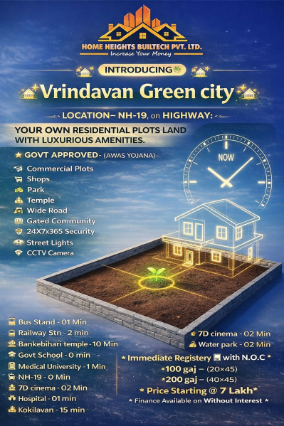  50 Sq. Yards Residential Plot for Sale in NH-19, Vrindavan