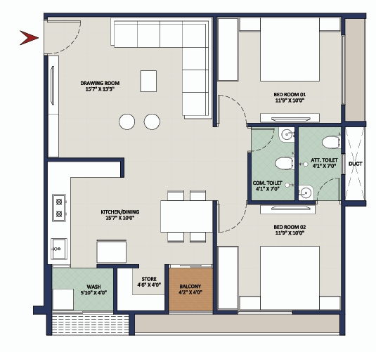 2 BHK 1440 Sq.ft. Apartment for Sale in Pethapur, Gandhinagar