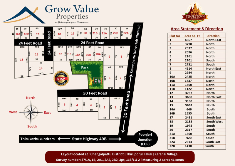  5668 Sq.ft. Residential Plot for Sale in Pooncheri, Chennai