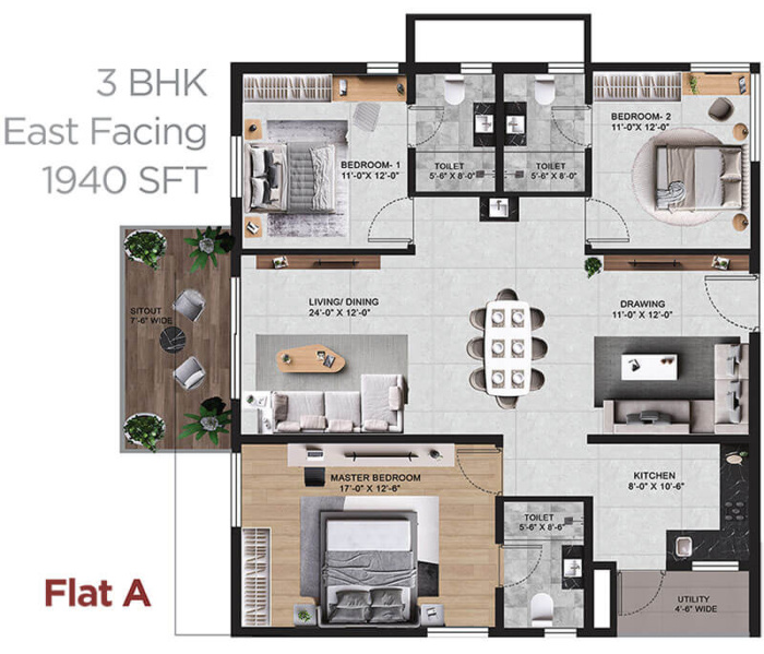 2 BHK 1395 Sq.ft. Apartment for Sale in Kolluru, Hyderabad