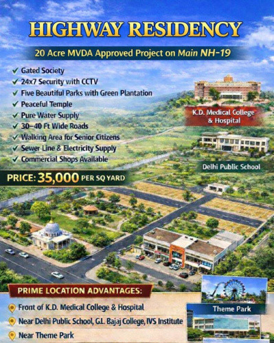  122 Sq. Yards Residential Plot for Sale in NH-19, Vrindavan