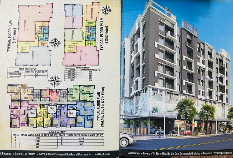 3 BHK 1244 Sq.ft. Apartment for Sale in Muchipara, Durgapur