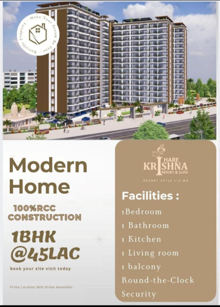 1 BHK 645 Sq.ft. Apartment for Sale in VIP Road, Vrindavan