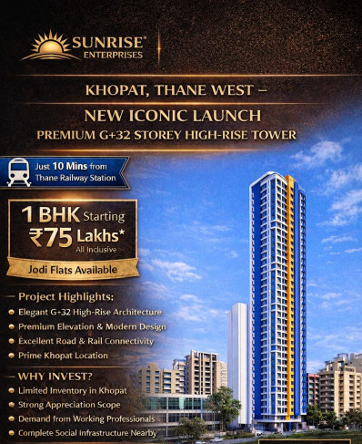 1 BHK 311 Sq.ft. Apartment for Sale in Khopat, Thane